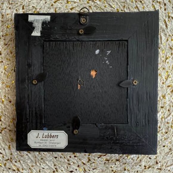 Distressed Navy Frame with Painted Tulips Shabby Chic Accent - Picture 2 of 6